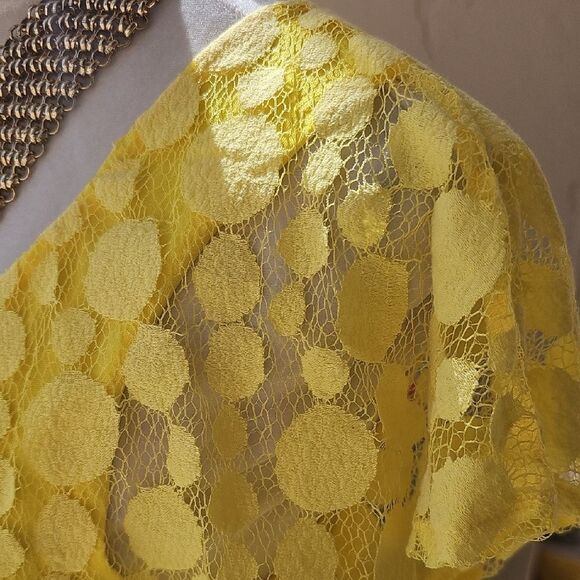Roz & Ali Yellow Lace pullover Dress size 6- new with tags - Picture 5 of 12